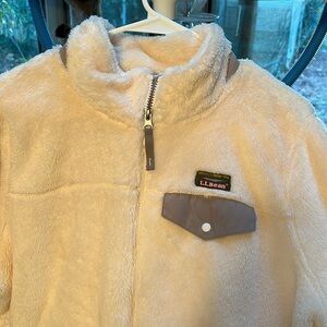 L. L. Bean white fuzzy jacket